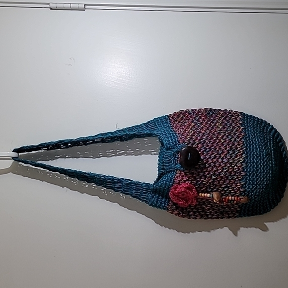 Bohemian Crochet Colorful Shoulder Bag - Picture 1 of 8